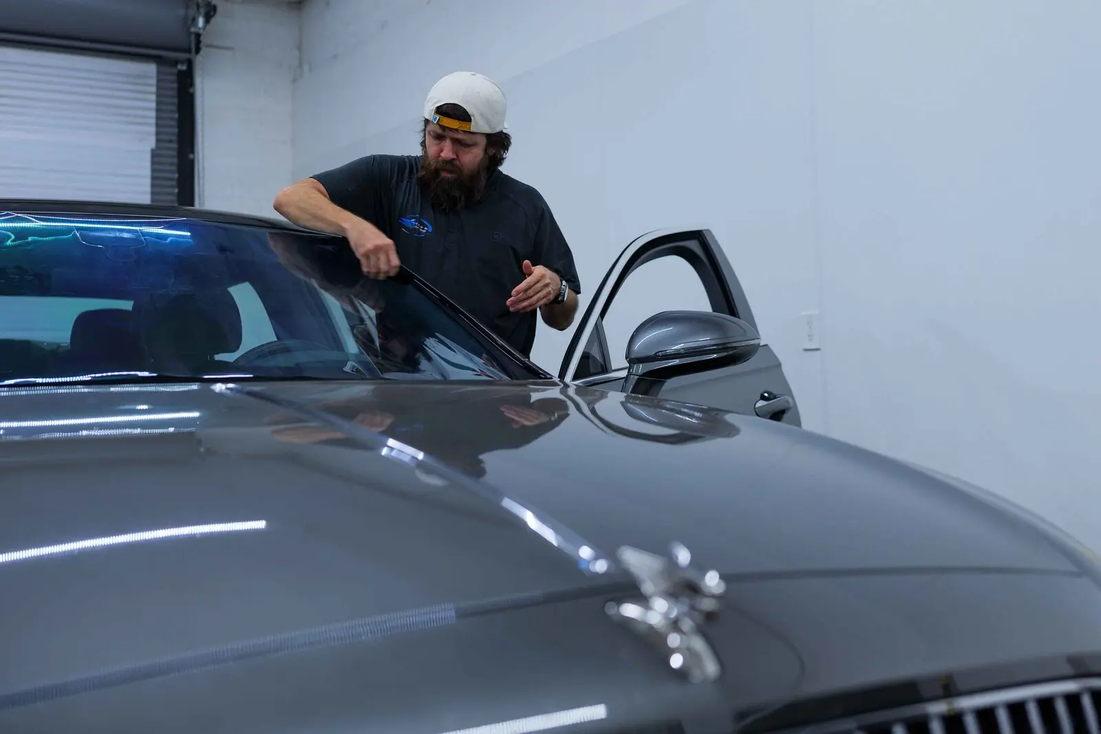 Bentley Flying Spur ceramic tint install detail
