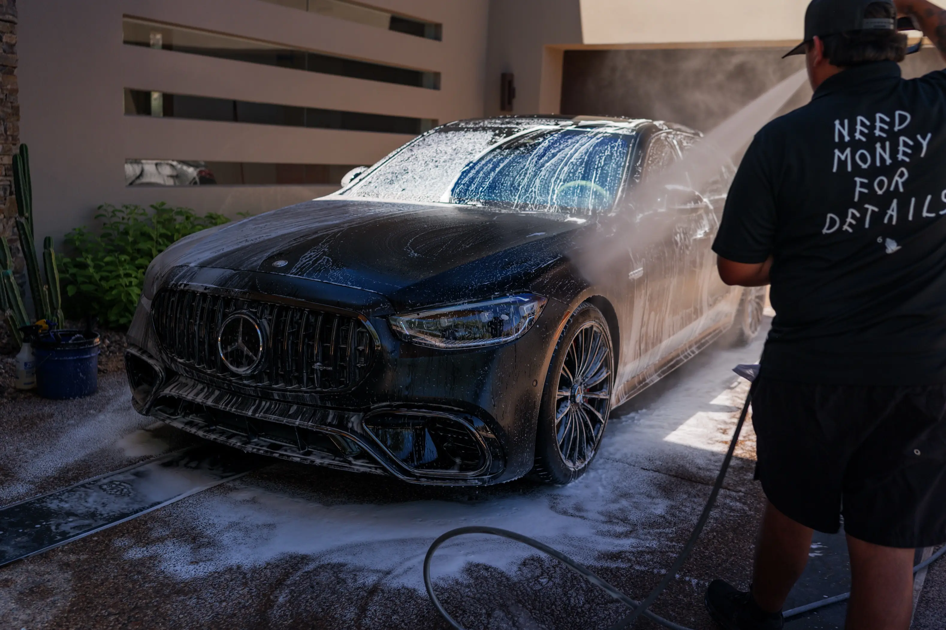 Paint correction and detailing on a luxury car by Sudz & Shade, the Valley