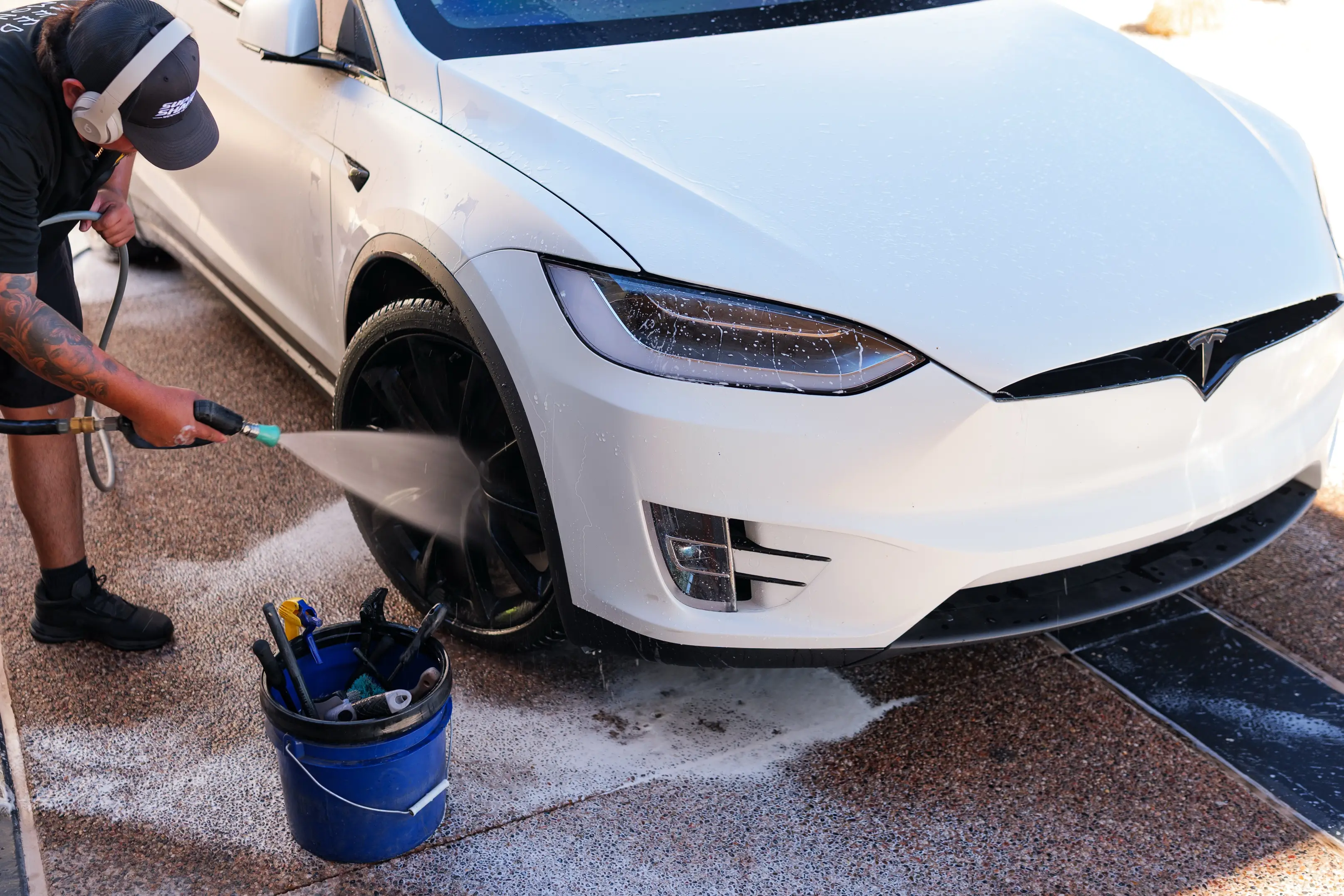 Mobile detailing of a high-end vehicle by Sudz & Shade in Scottsdale, Arizona